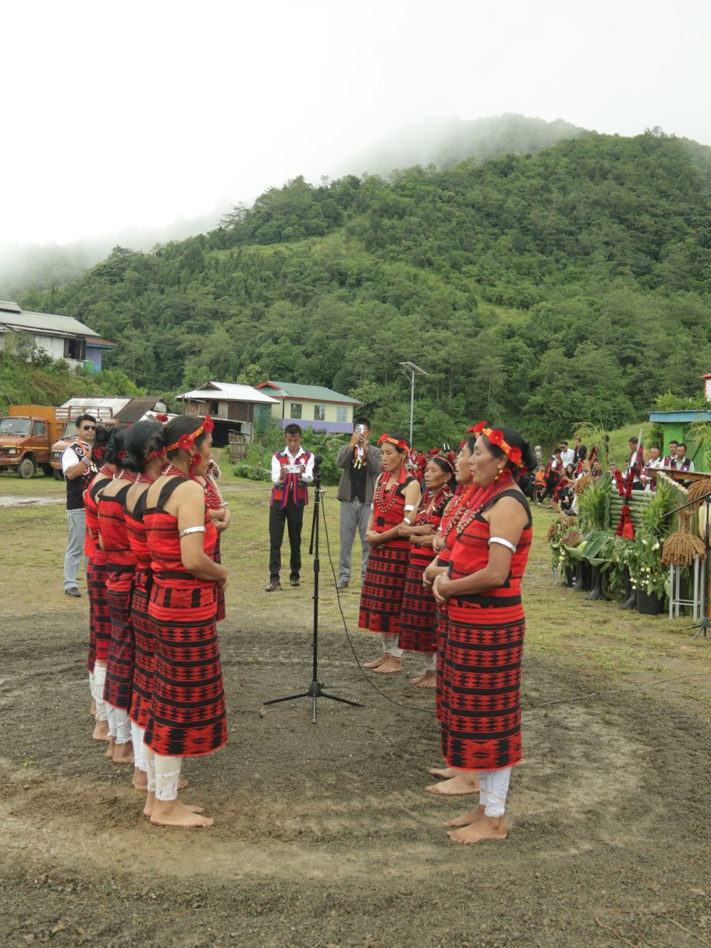 Womenfolk present a traditional song during the Mungmung festival held at Seyochung village in Kiphire on September 4.